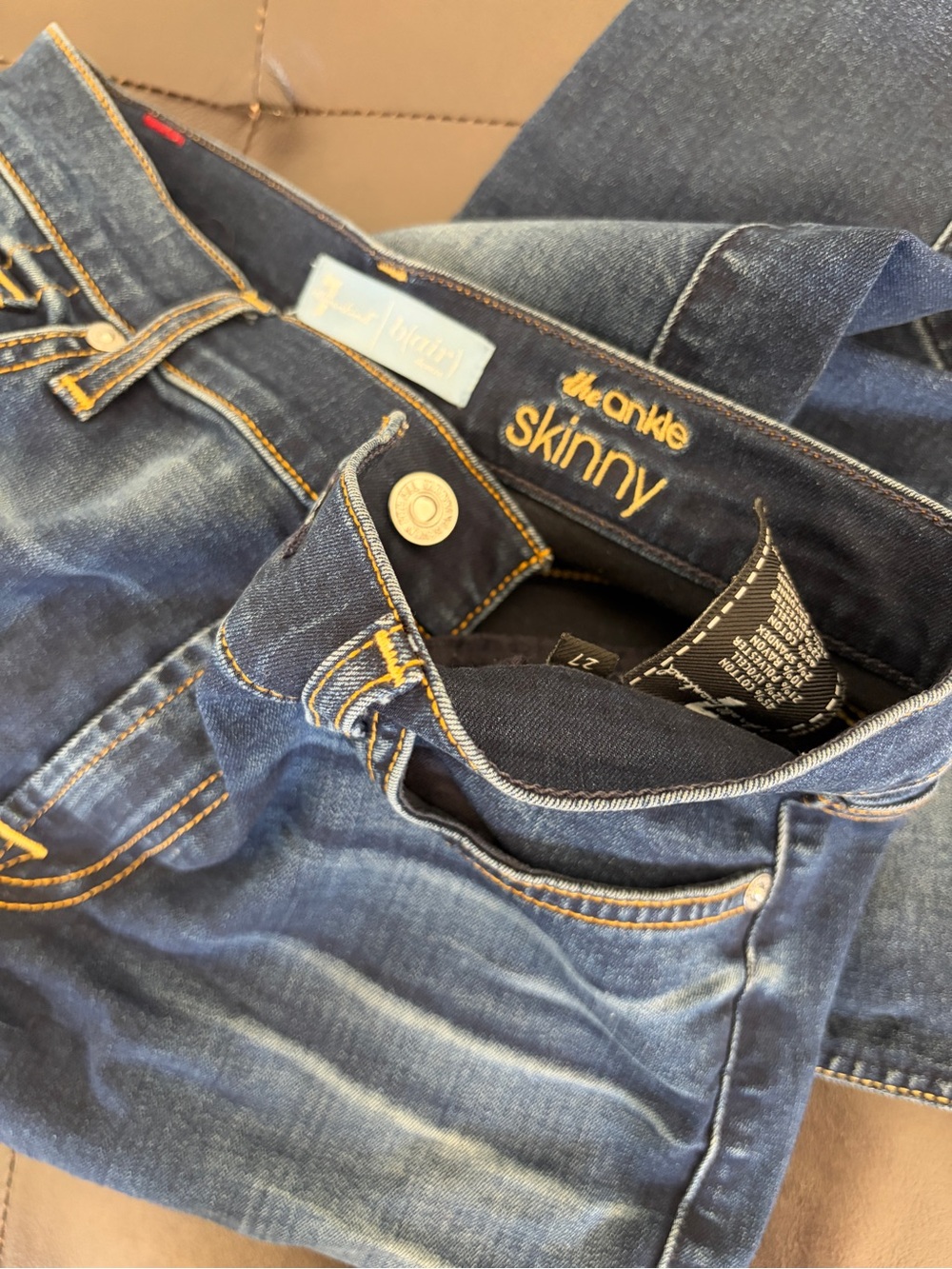 7 for all mankind Ankle Skinny Dark Wash Jeans 27